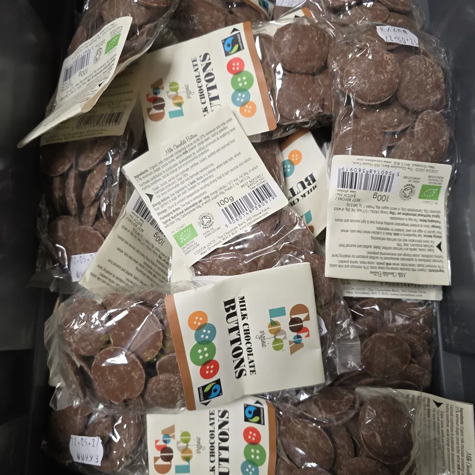 APPROXIMATELY 30 COCOA LOCO MILK CHOCOLATE BUTTONS 