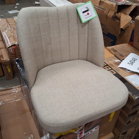 BOXED SET OF 2 FABRIC DINING CHAIRS - CREAM