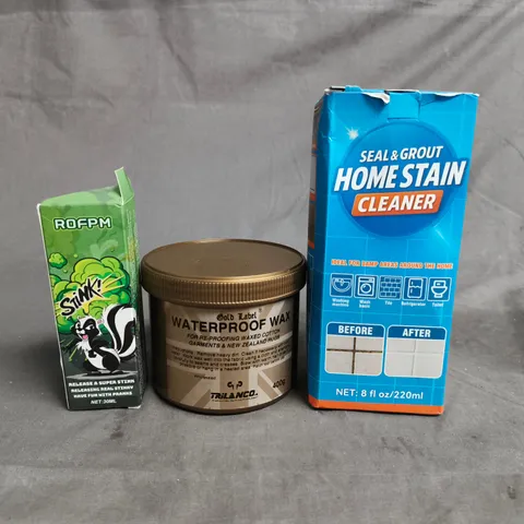 APPROX 10 ASSORTED ITEMS TO INCLUDE - SEAL & GROUT HOME STAIN CLEANER & WATERPROOF WAX 