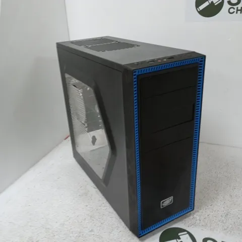 Mid-Tower PC Case (ATX) with side window and blue trim