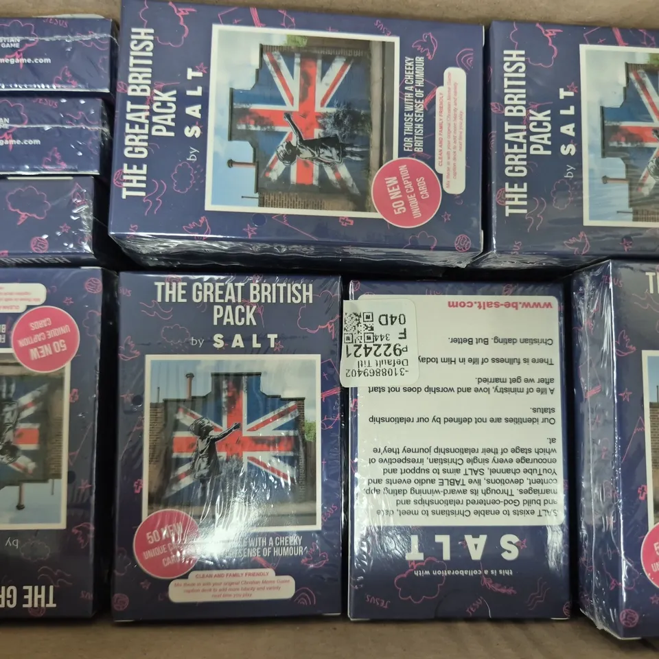 BOX OF APPROXIMATELY 50 SEALED GREAT BRITISH PACKS FOR THE CHRISTIAN MEME GAME