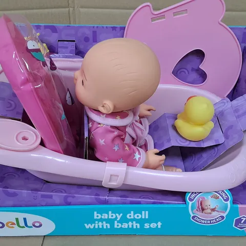 HAPELLO BABY DOLL WITH BATH SET