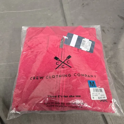 CREW CLOTHING COMPANY FRENCH RIB HALF ZIP JUMPER – PINK – UK SIZE M