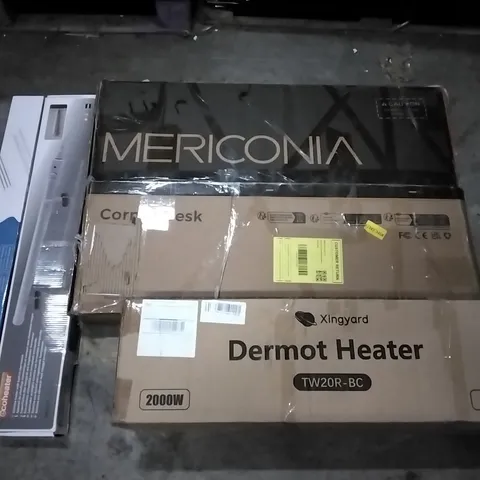 PALLET CONTAINING ASSORTED PRODUCTS INCLUDING CORNER DESK, DERMOT HEATER, SLIMLINE HEATER & AQUARIUM LED LIGHT