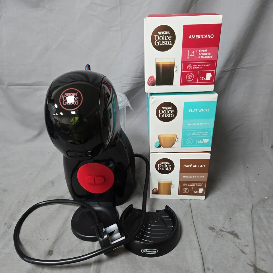 NESCAFE DOLCE GUSTO BY DE'LONGHI GENIO S ANTHRACITE POD COFFEE MACHINE - FLAVOURS BUNDLE