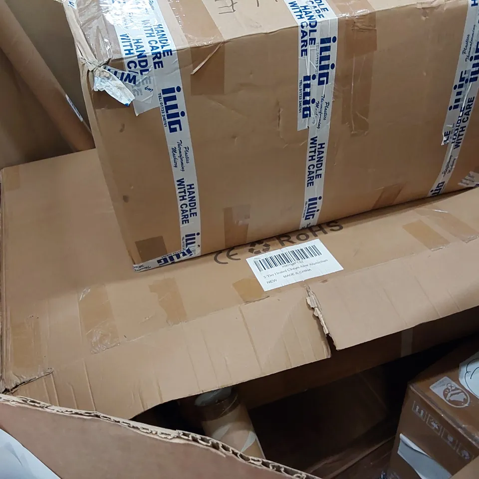 PALLET OF ASSORTED ITEMS INCLUDING: PRESSURE WASHER, ELECTRIC POTATO PEELER, COAT RACK, STORAGE RACK