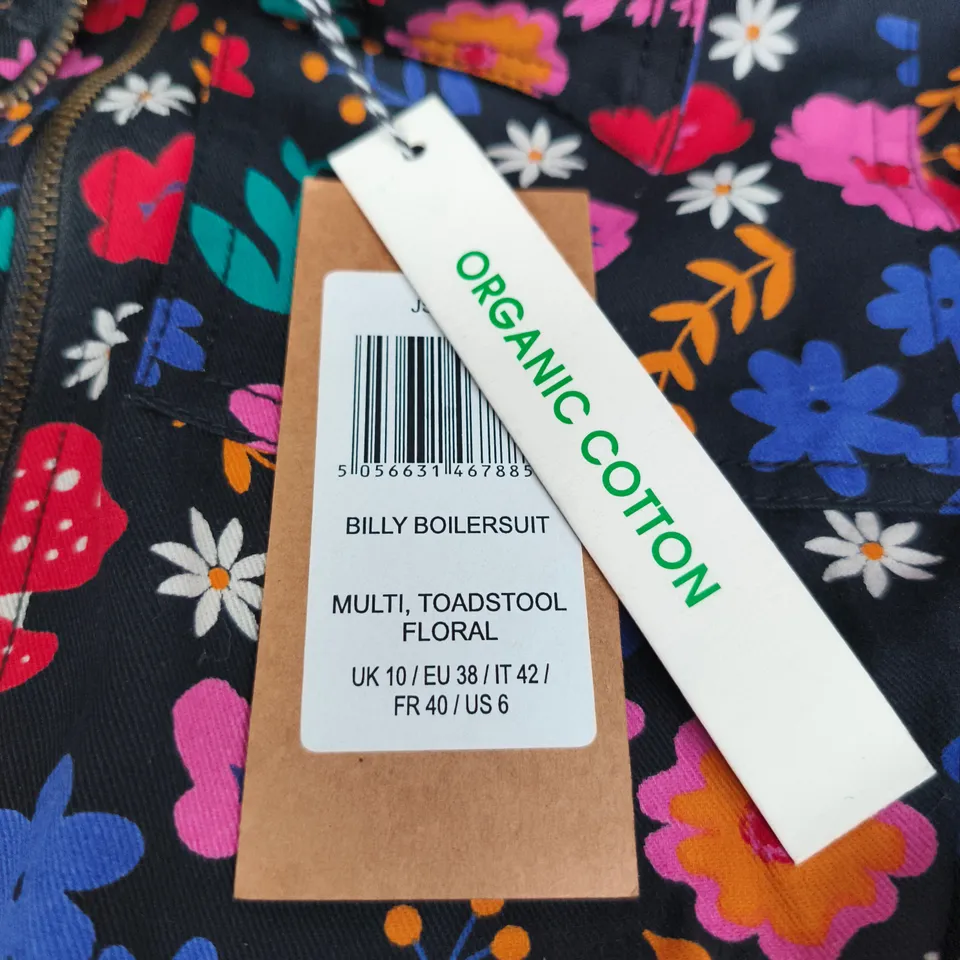 SUGARHILL BILLY BOILERSUIT – MULTI TOADSTOOL FLORAL, ORGANIC COTTON, UK 10