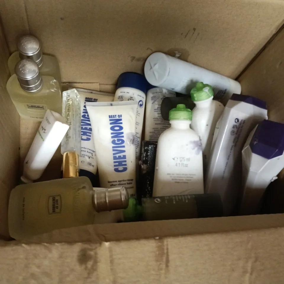 ASSORTED UNBOXED COSMETICS TO INCLUDE; CHEVIGNON BEST OF FRAGRANCES – ASSORTED TRAVEL-SIZE COLOGNES & TUBES
