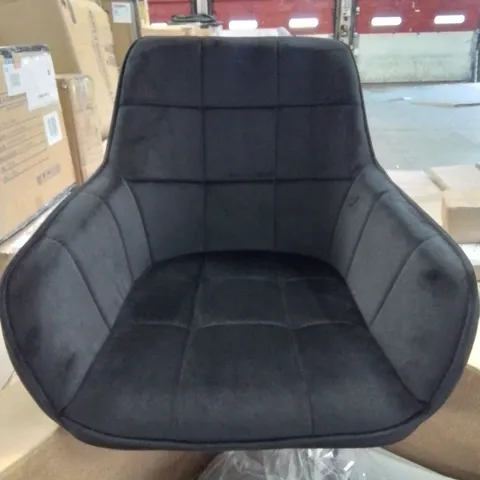 BOXED DANYL SET OF TWO BLACK VELVET DINING CHAIRS