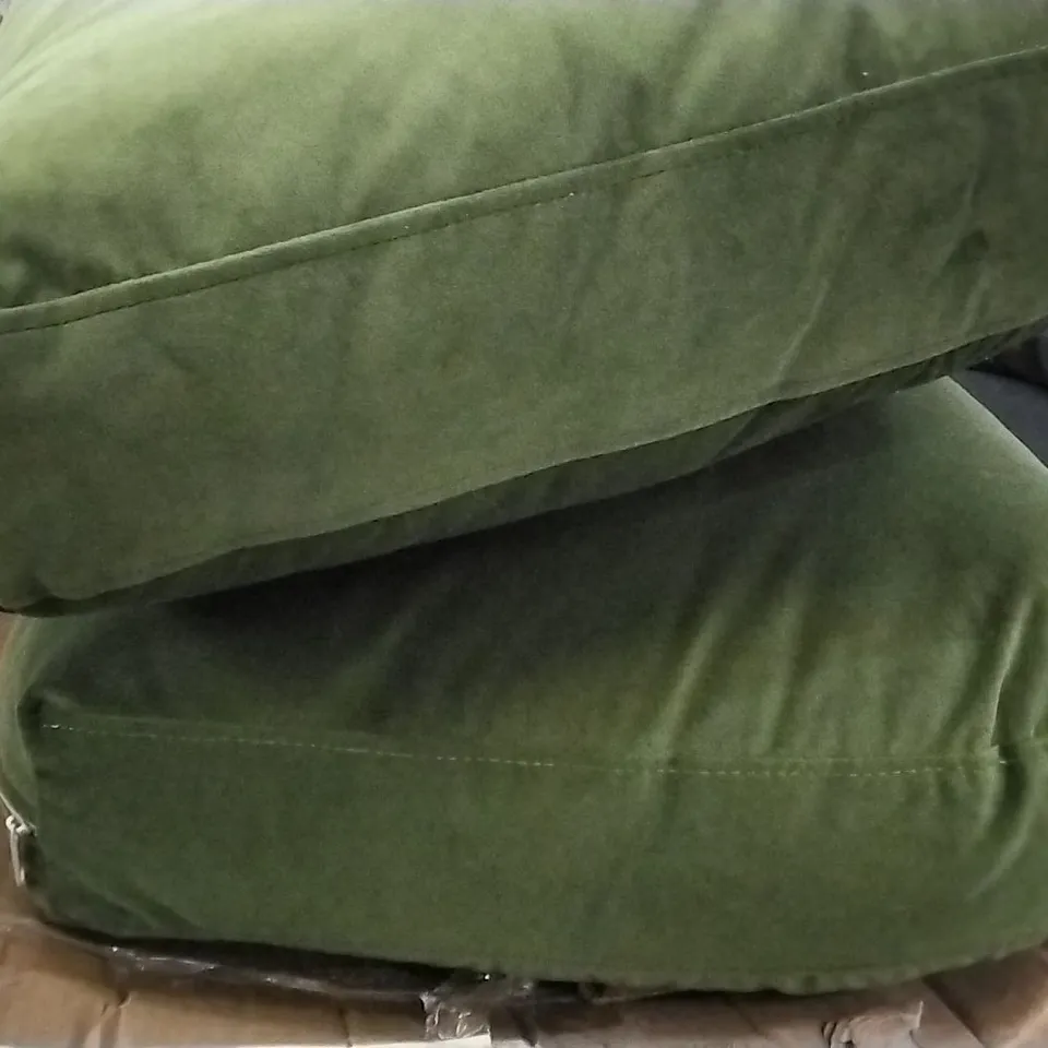 DESIGNER DARK GREEN CUSHIONS (X2)