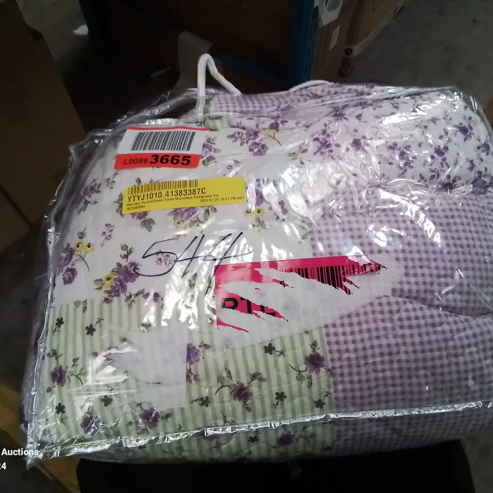 BAGGED MARVIEW PURPLE/GREEN/VIOLET BED SPREAD SET