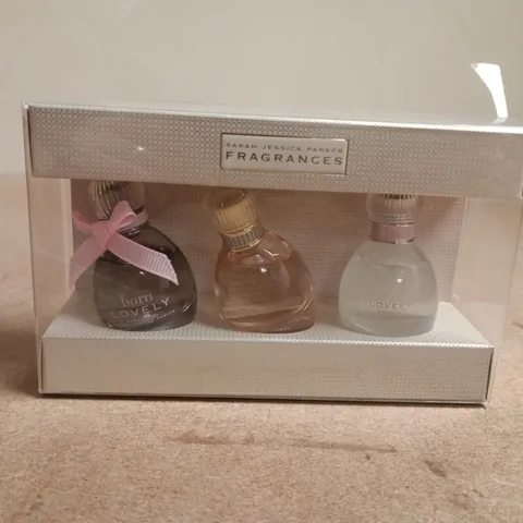 SARAH JESSICA PARKER FRAGRANCES 3 X 10ML MINI SET – LOVELY, BORN LOVELY & LOVELY SHEER (BOXED)