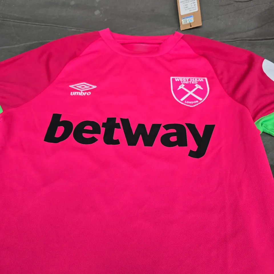 SIGNED WEST HAM UNITED GOALKEEPER SHIRT – AREOLA 13 - SIZE SMALL