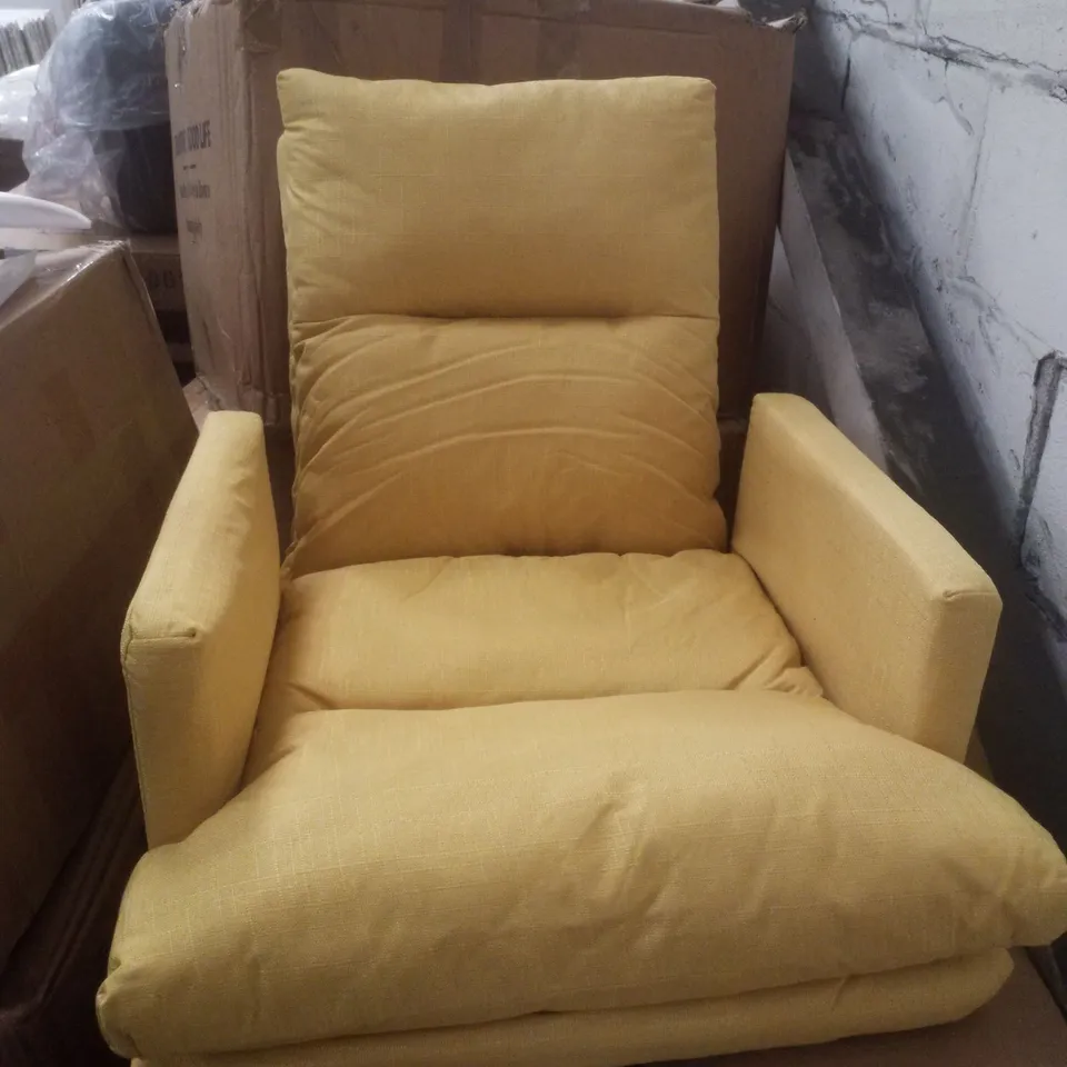 BOXED YELLOW FABRIC ACCENT CHAIR 
