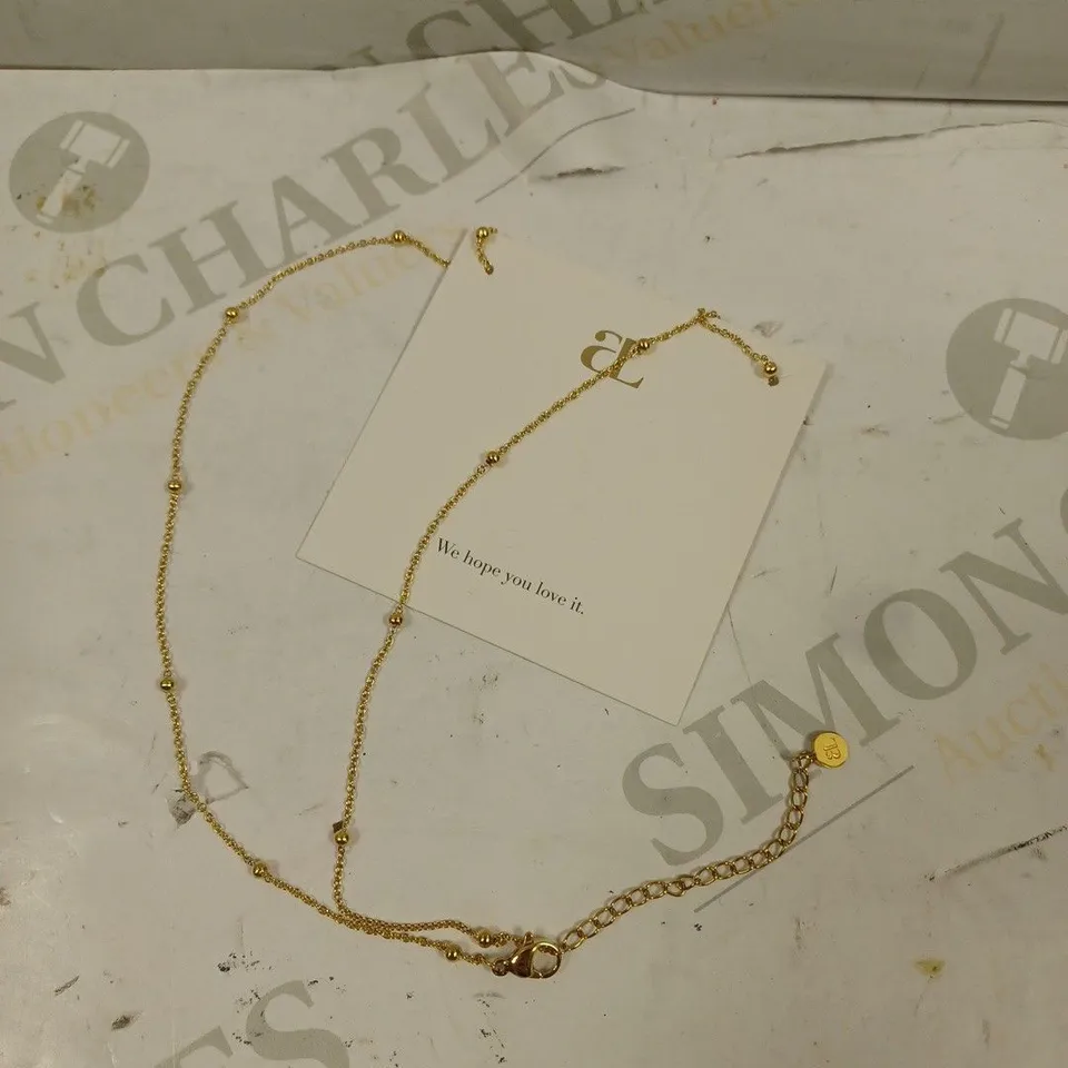 ABBOTTLYON GOLD CHAIN LINK CIRCULAR PENDANT NECKLACE 