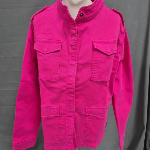 NRBY MONICA COTTON UTILITY JACKET IN HOT PINK SIZE SMALL