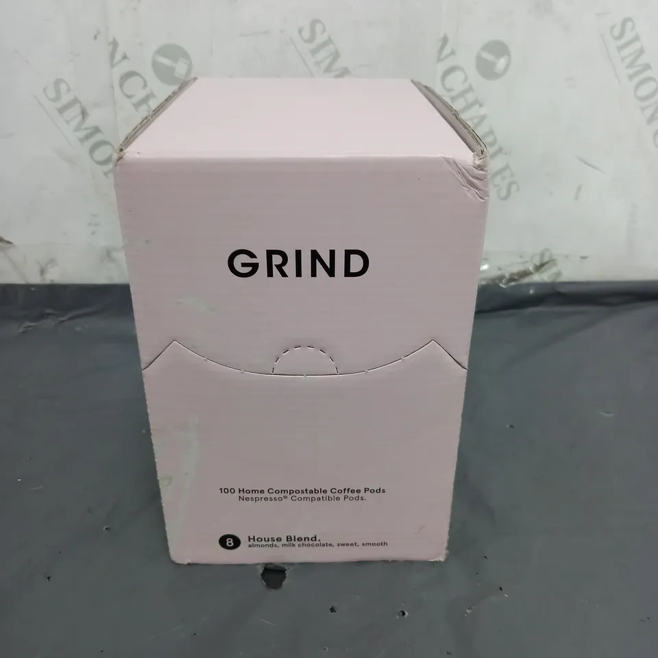 GRIND 100 HOME COMPOSTABLE COFFEE PODS 8 HOUSE BLEND 