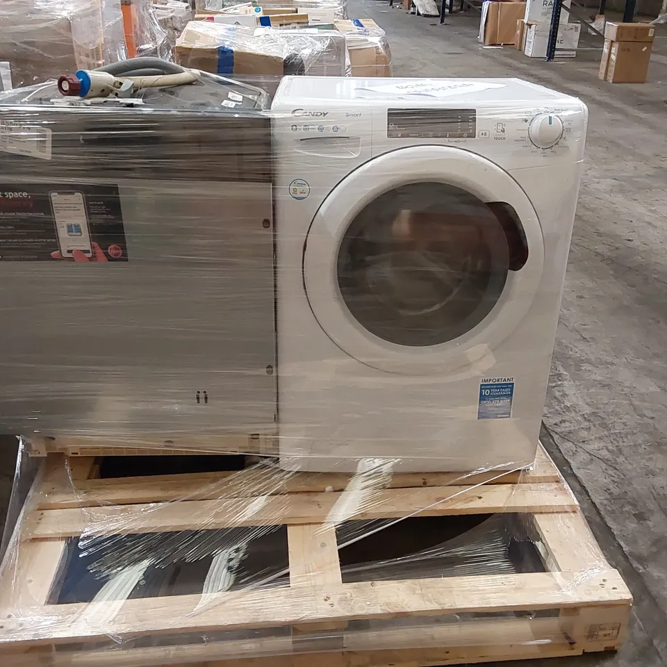 HOOVER H-DISH 700 16 PLACE INTEGRATED DISHWASHER AND CANDY CS148TW41-80 8KG FREESTANDING WASHING MACHINE - UNPROCESSED RAW RETURNS
