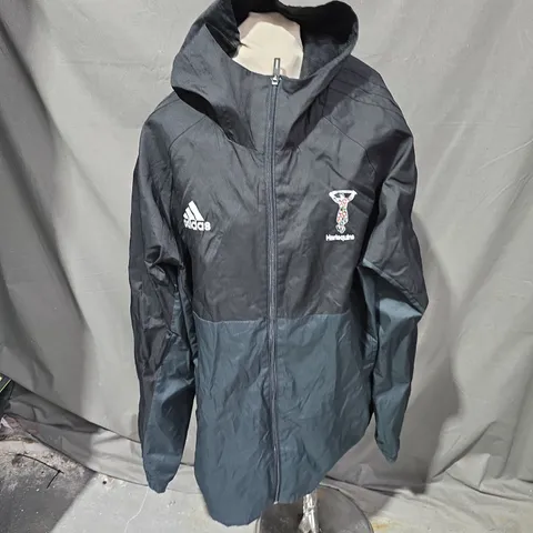ADIDAS HARLEQUINS HOODED JACKET IN BLACK - 2XL