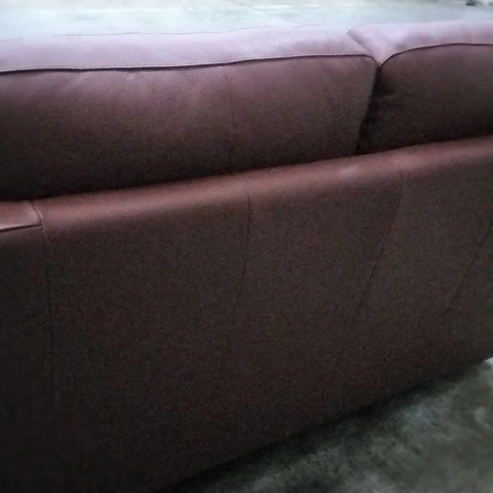 QUALITY ITALIAN DESIGNER PATRIZIO TWO SEATER SOFA CHESTNUT LEATHER 