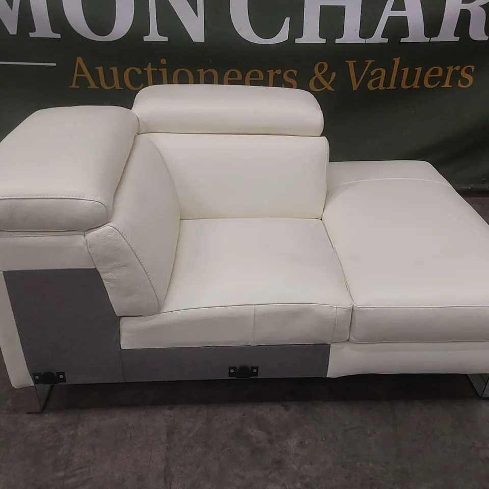 QUALITY DESIGNER ITALIAN MADE LEATHER CHAISE LOUNGE CORNER SOFA PIECE - PART ONLY 