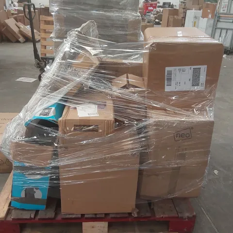 PALLET CONTAINING A LARGE QUANTITY OF ASSORTED ITEMS INCLUDING: TOWER FAN, AIR COOLER, MATTRESS TOPPER ECT