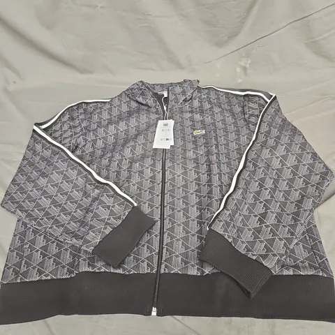 LACOSTE REGULAR FIT JACKET IN GREY GEO PRINT SIZE US 2XL