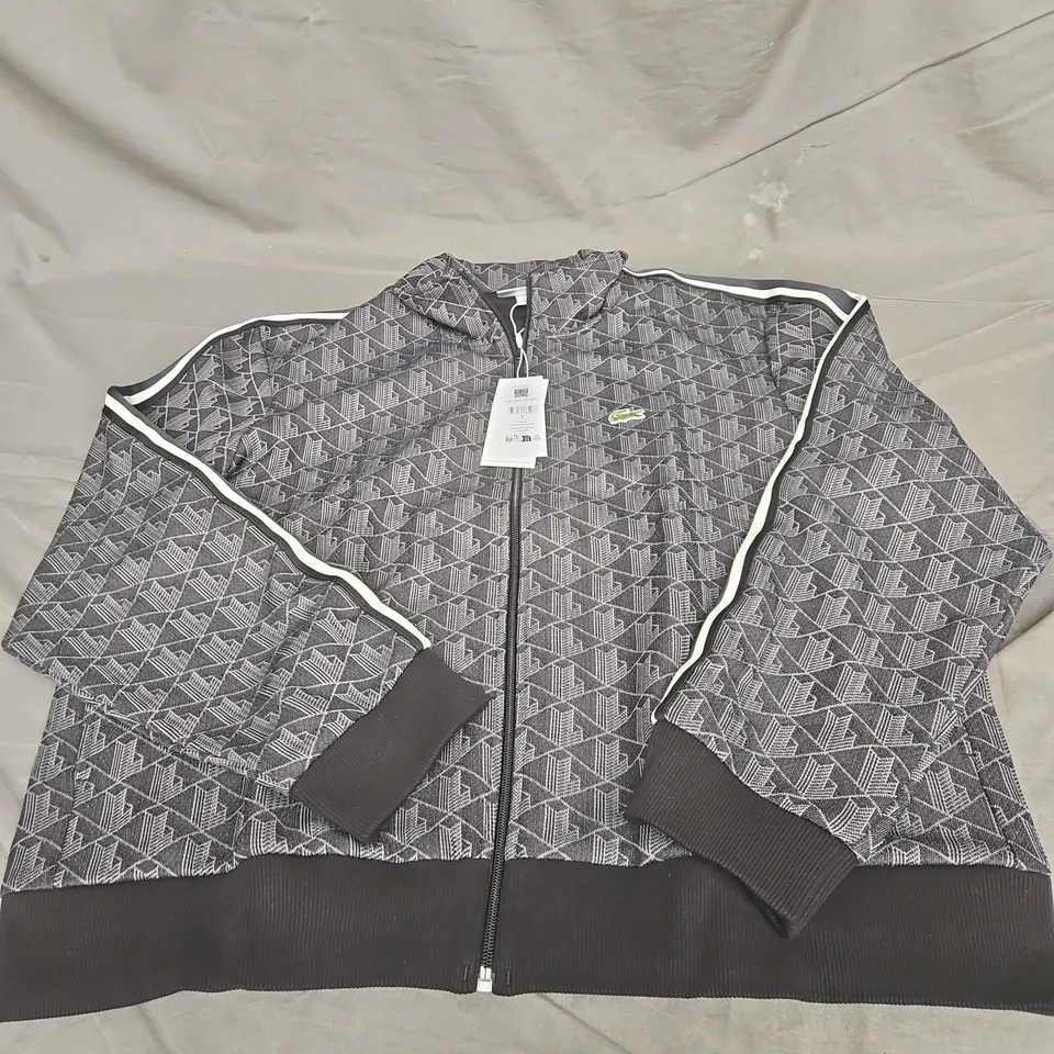 LACOSTE REGULAR FIT JACKET IN GREY GEO PRINT SIZE US 2XL