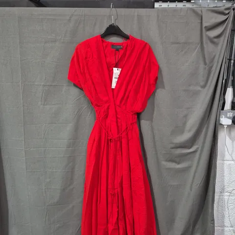 ZARA RED WRAP DRESS – UK LARGE (L)