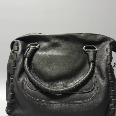 AIMEE KESTENBERG LEATHER ZEN SATCHEL BAG IN BLACK
