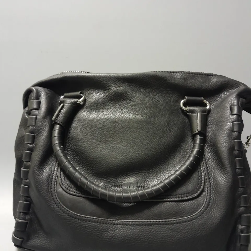 AIMEE KESTENBERG LEATHER ZEN SATCHEL BAG IN BLACK