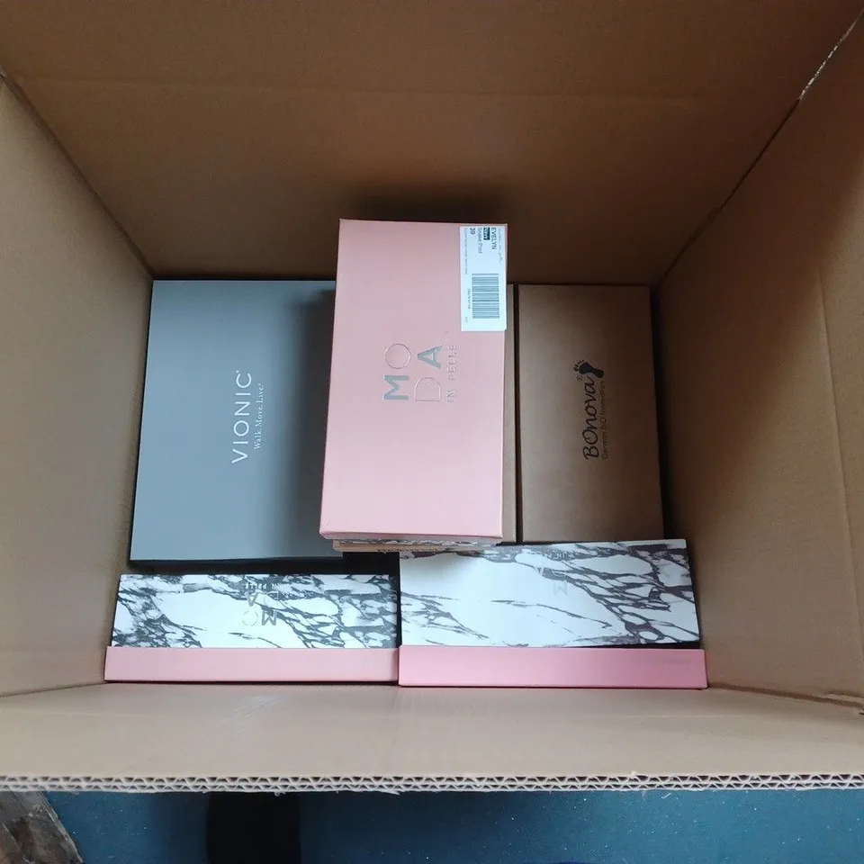 APPROXIMATELY 10 PAIRS OF LADIES SHOES. ASSORTED COLOURS, SIZES AND STYLES