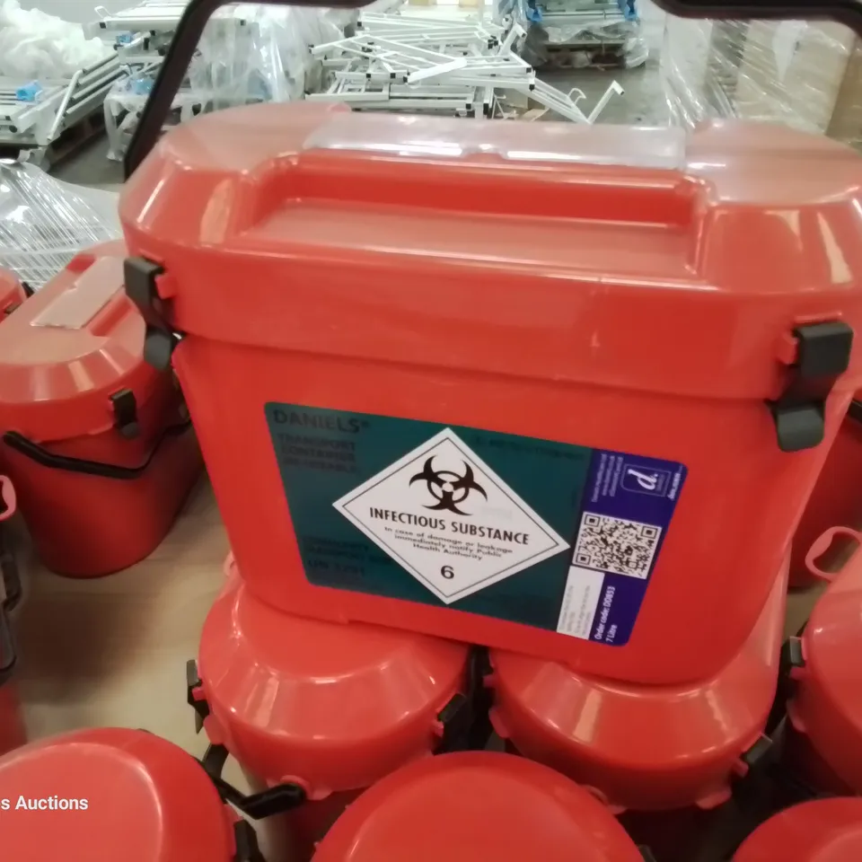 PALLET OF APPROXIMATELY 78 DANIELS RED INFECTIOUS SUBSTANCE 7L TRANSPORT BOXES
