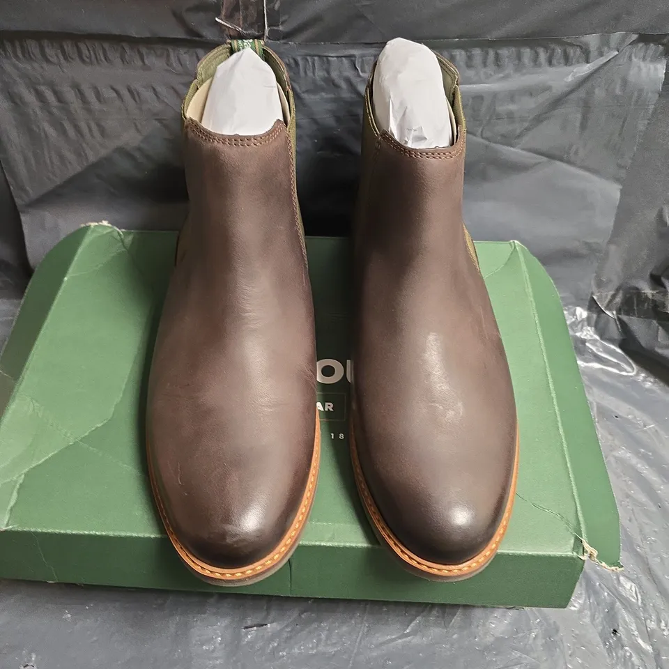 BARBOUR FARSLEY CHELSEA BOOTS - CHOCOLATE BROWN LEATHER, UK 11 (EU 45) MEN'S