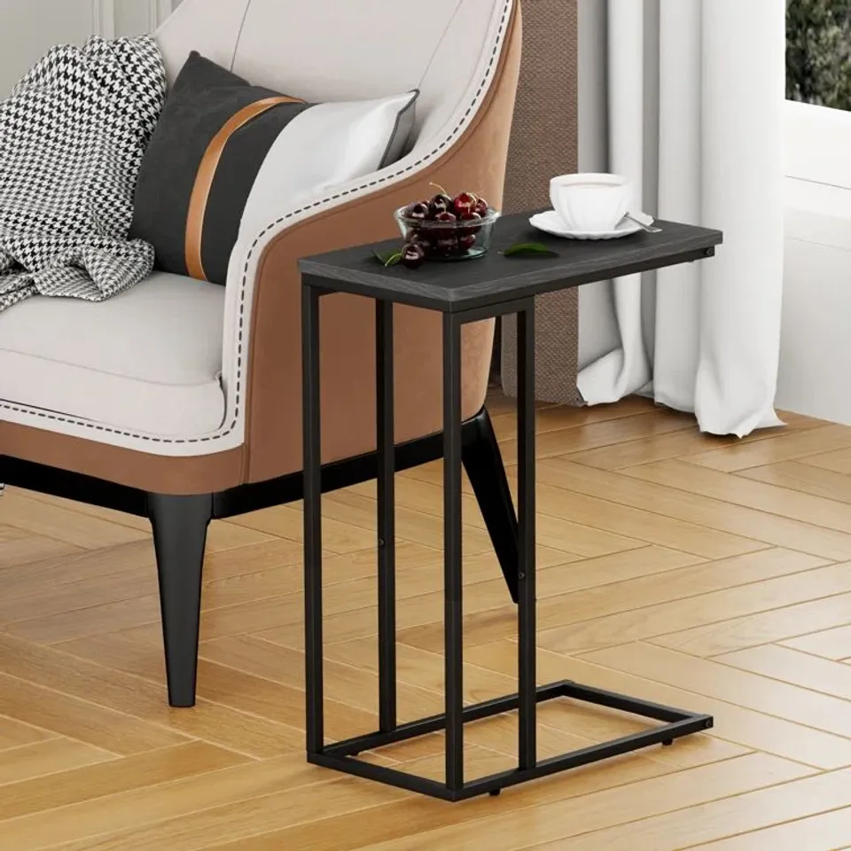 BOXED ADDORA SOFA SIDE TABLE C-SHAPED END TABLE (1 BOX)