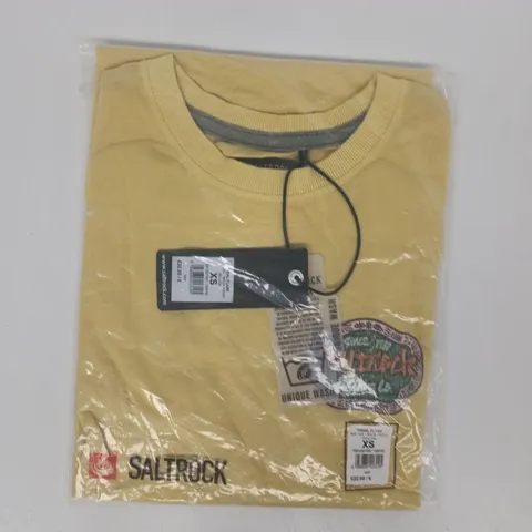 BAGGED SALTROCK TRIBAL FLAME SHORT SLEEVE T-SHIRT IN YELLOW SIZE XS