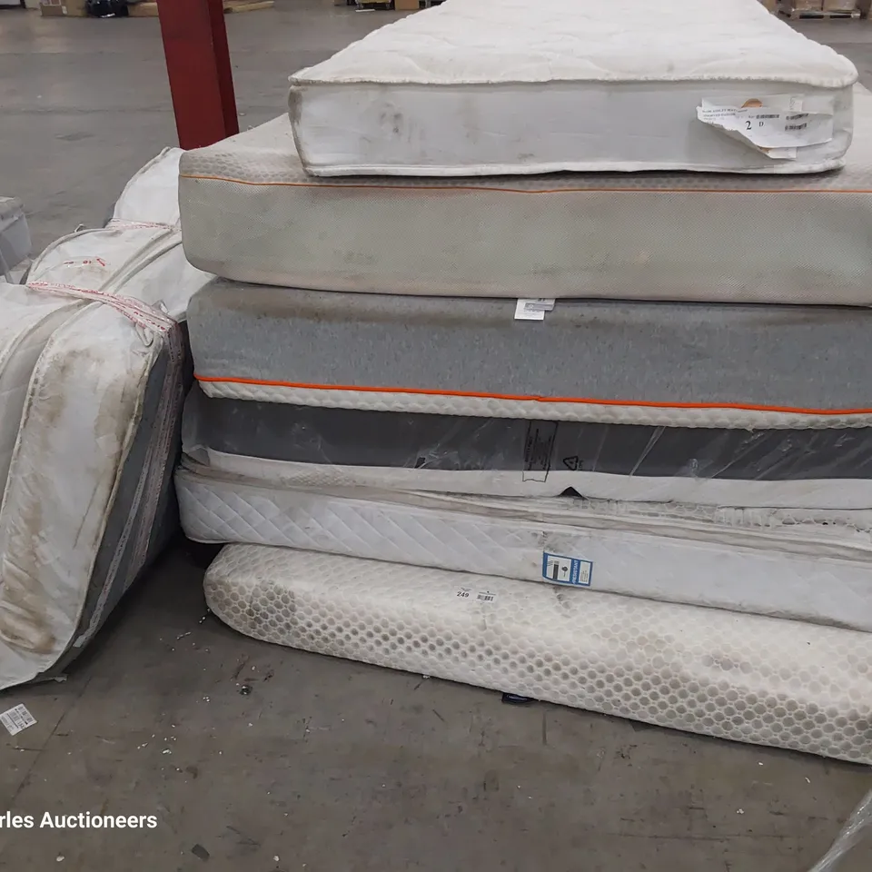 SEVEN ASSORTED MATTRESSES INCLUDING SILENTNIGHT 4'6" DOUBLE MEMORY FOAM MATTRESS 
