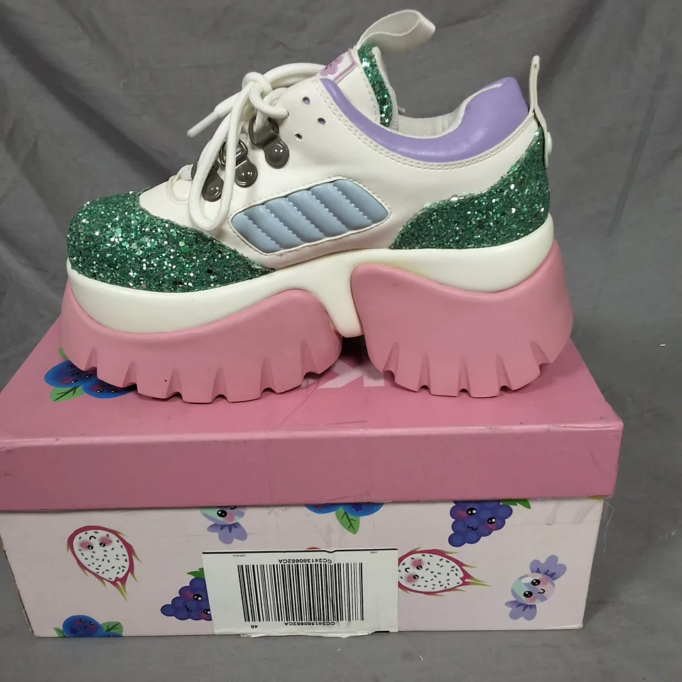 BOXED KOI CANDY CUDDLES SPARKLING TRAINERS - UK 4