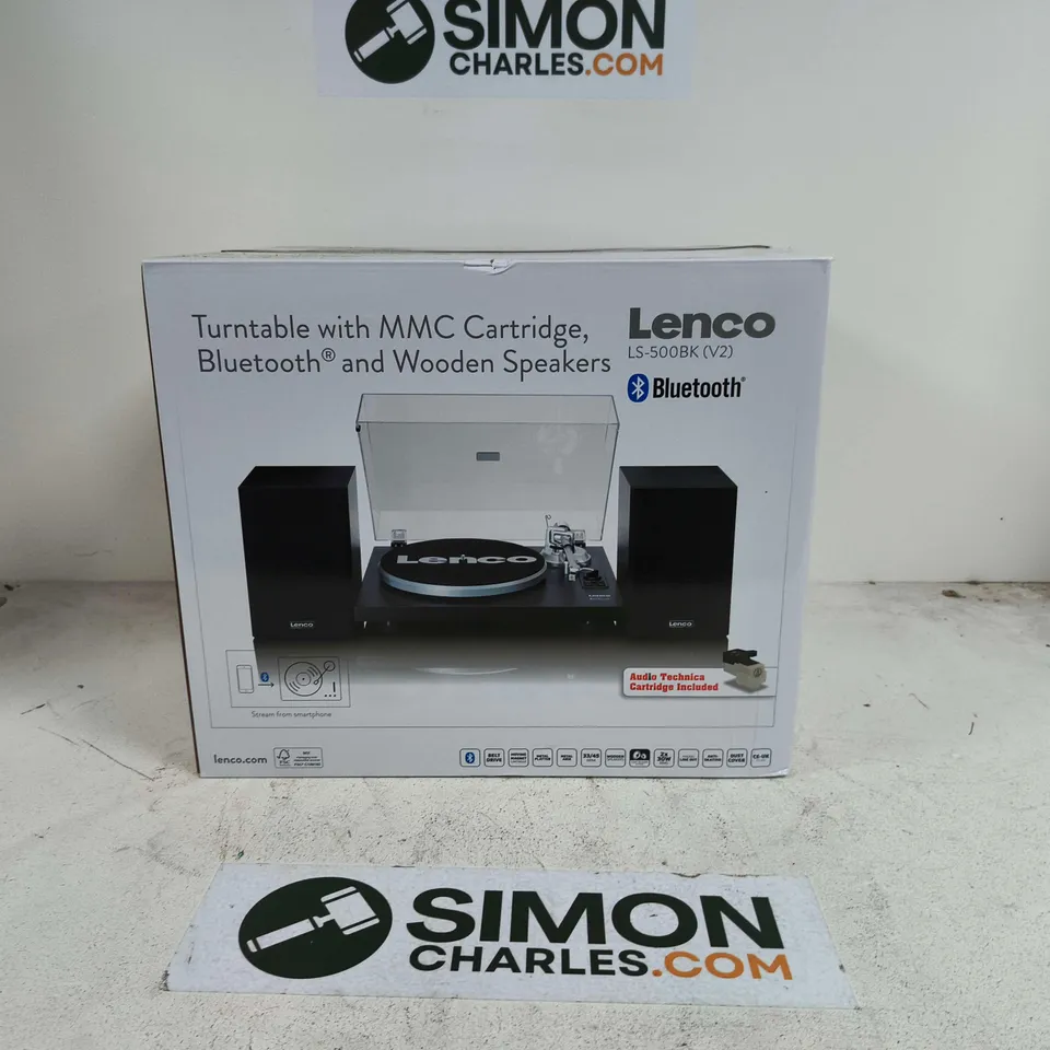 BOXED LENCO LS-500BK TURNTABLE WITH MMC CARTRIDGE