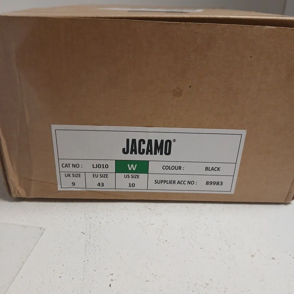 JACAMO BLACK LEATHER DRESS SHOES, UK 9 (EU 43) US 10