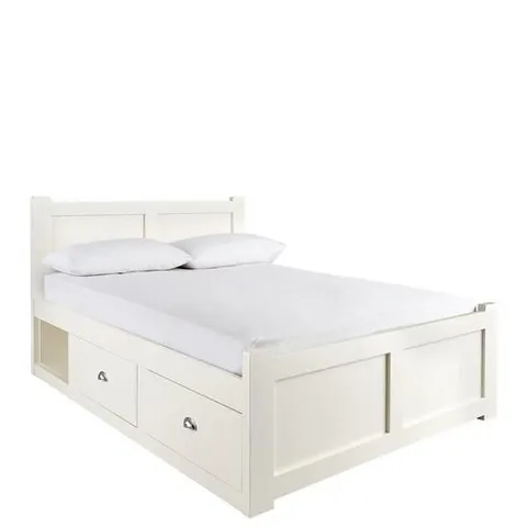 BOXED GENEVA KING BED FRAME - WHITE (2 BOXES)
