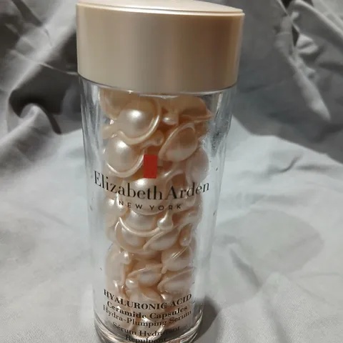 APPROXIMATELY 36 ELIZABETH ARDEN HYALURONIC ACID CERAMIDE CAPSULES HYDRA-PLUMPING SERUM – 60 CAPSULES, 0.95 FL OZ (28 ML), BOXED