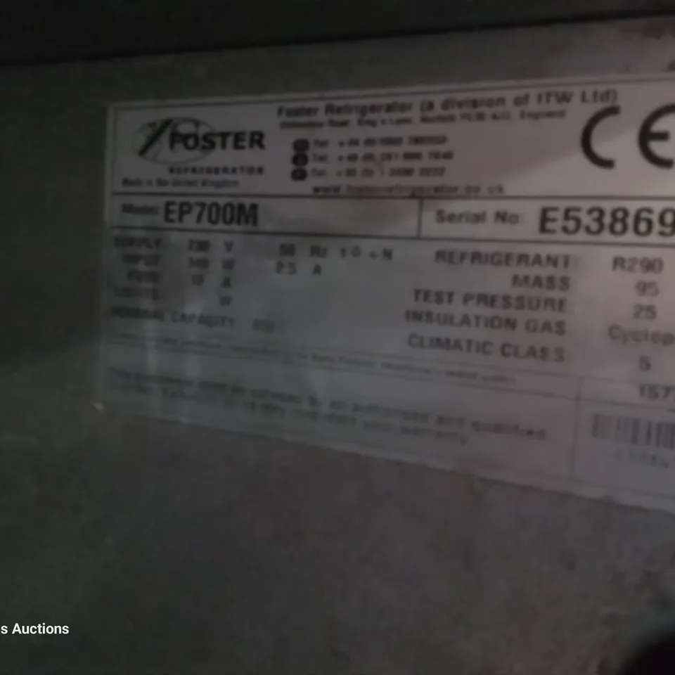 FOSTER ECO PRO G2 SINGLE DOOR FRIDGE Model EP700M