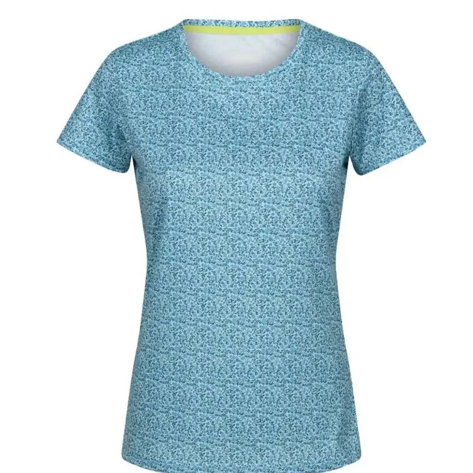 REGATTA WOMEN'S FINGAL EDITION T-SHIRT BLEACHED AQUA FLORAL SIZE 20