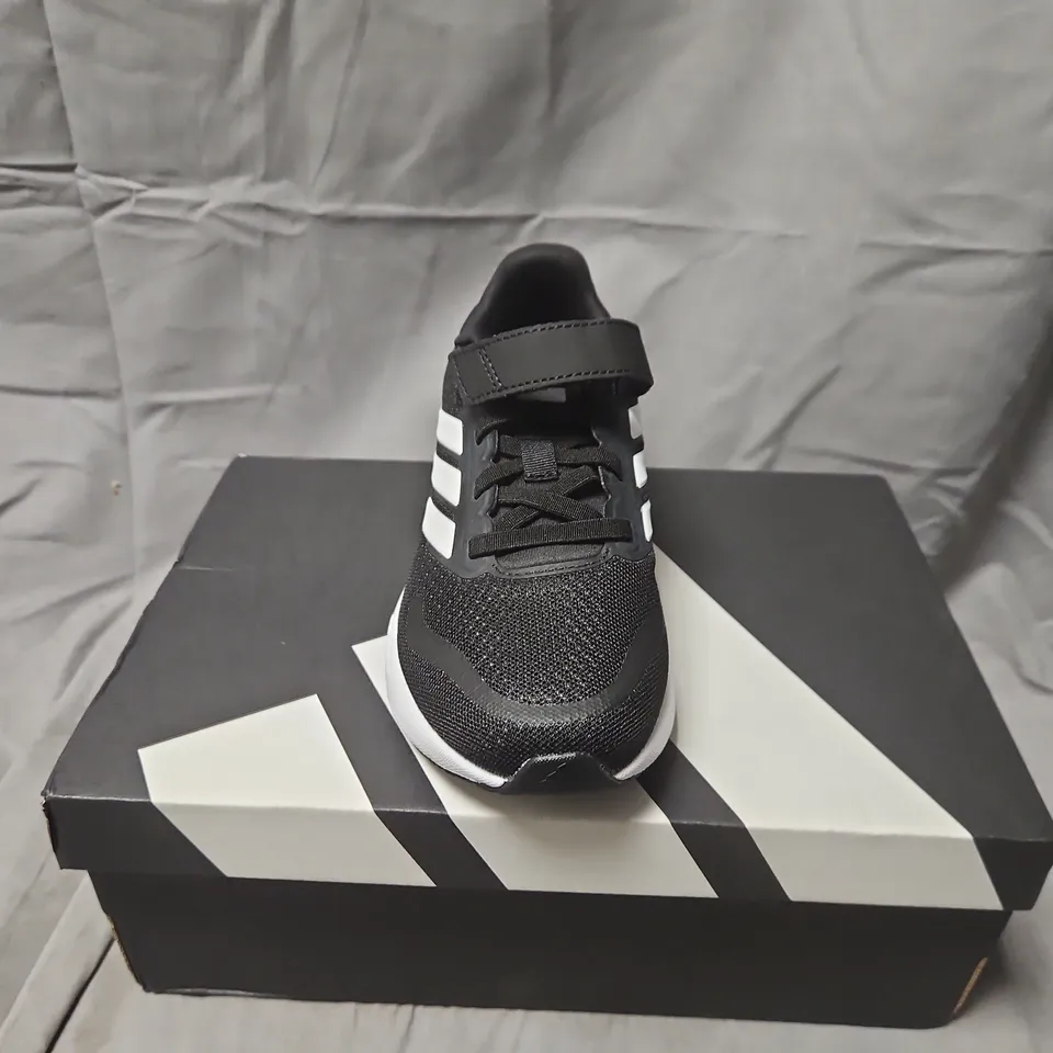 BOXED ADIDAS RUN FALCON 5 EL C KIDS' TRAINERS – BLACK/WHITE, UK 13K