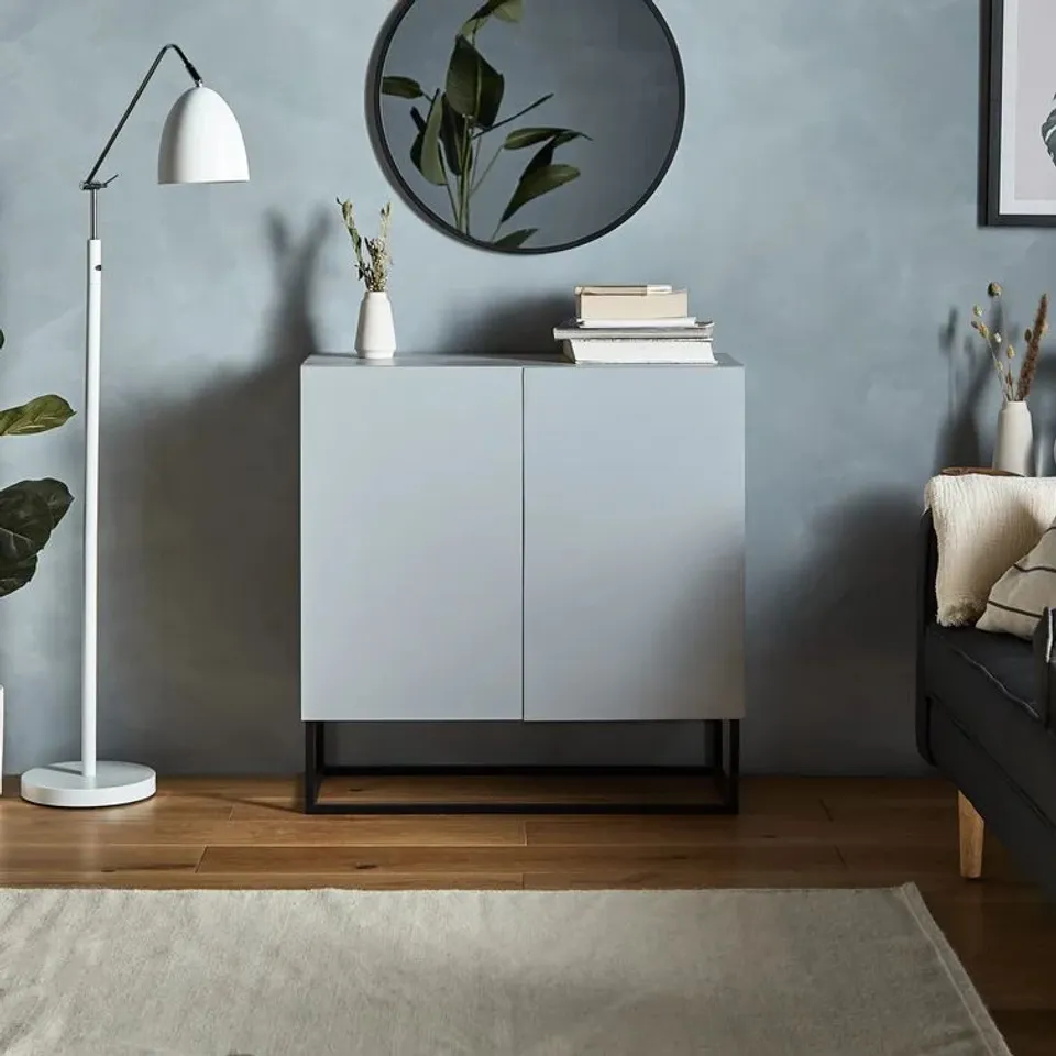 BOXED ASIER 2-DOOR 4-SHELF STORAGE CABINET (1 BOX)