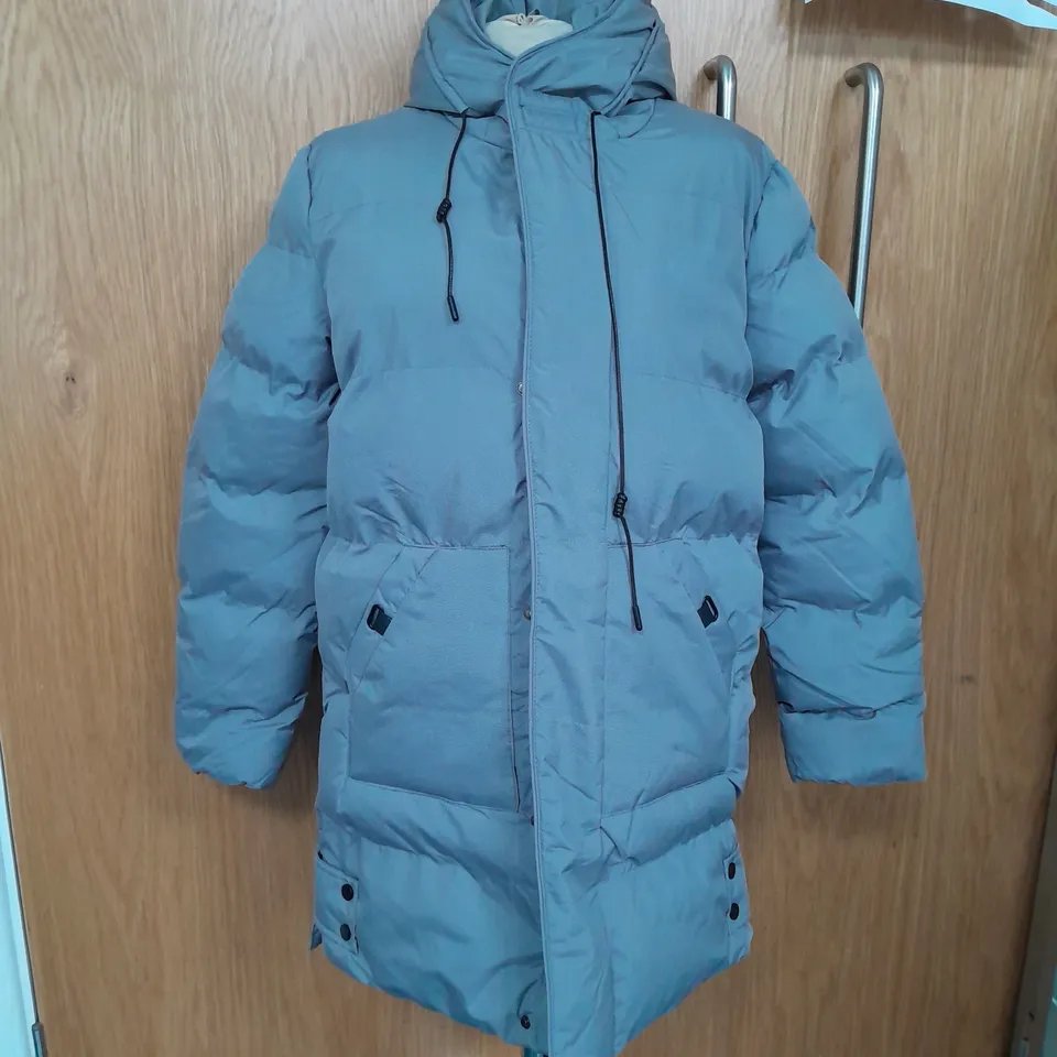 MEN'S BOUTIQUE LONGLINE PUFFER COAT IN GREY SIZE XL