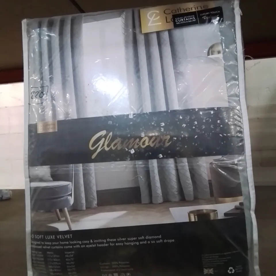 CATHERINE LANSFIELD SO SOFT LUXE VELVET CURTAINS IN GREY