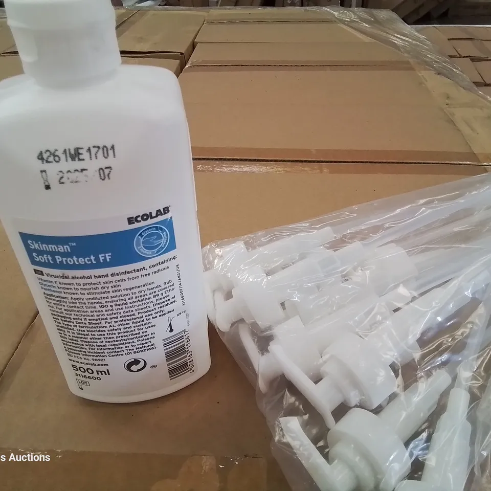 PALLET OF 60 CASES EACH CONTAINING 20 × 500ml SKINMAN SOFT PROTECT HAND GEL