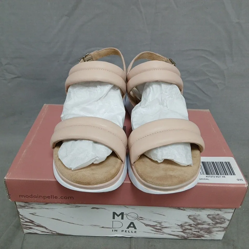 MODA IN PELLE ADRIENNE LEATHER PADDED DOUBLE BAND SANDALS – UK 6 (EU 39)